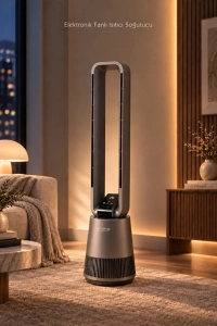 AuraHeat Elektronik Fanlı Isıtıcı & Serinletici, Taşınabilir,Uzaktan Kumanda, Sessiz Güç